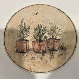 Hot Plate Kitchen Herb Butterfly 7” Across